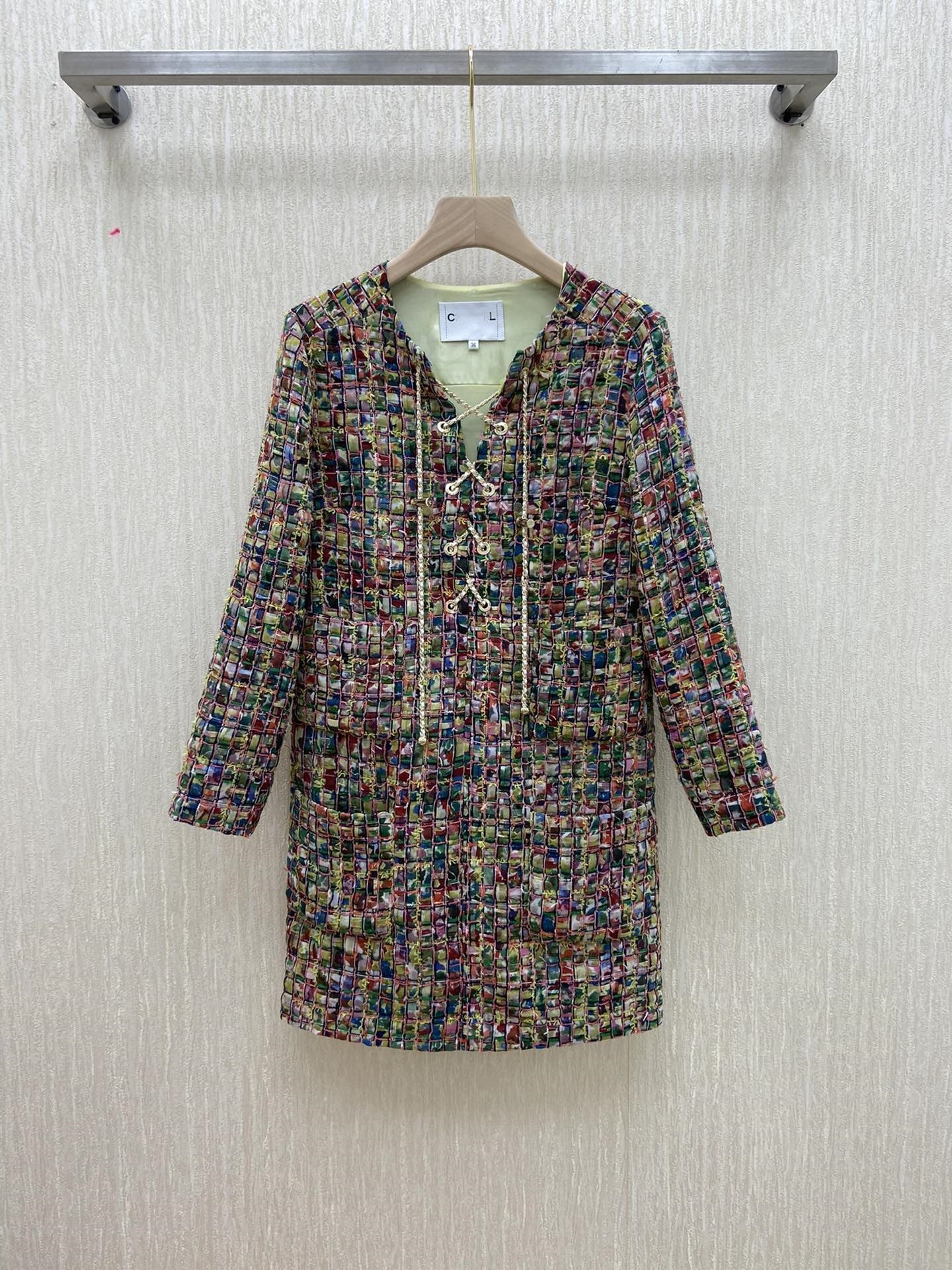 New Heavy duty color tweed short jacket