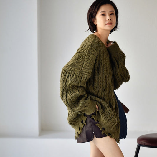 loose Languid lazy wind turtleneck sweater