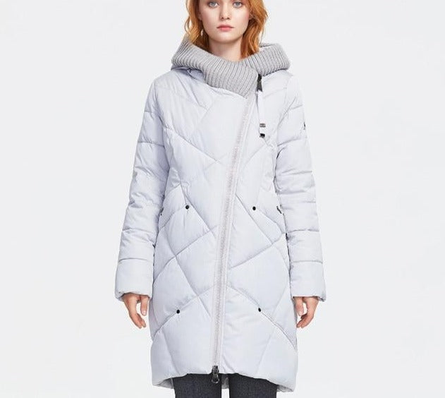 thick cotton long fashion down jacket woman