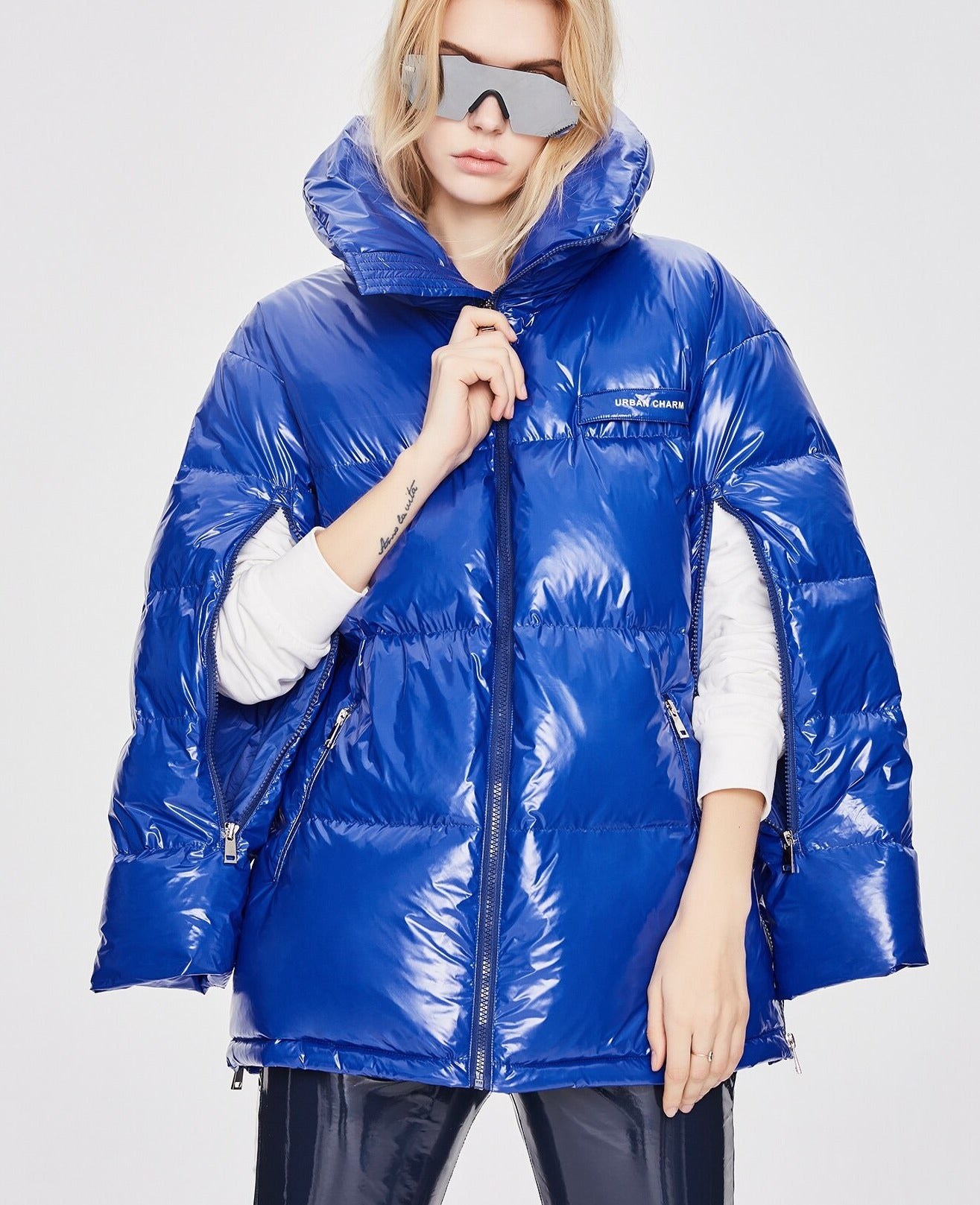 Women's white duck down jacket