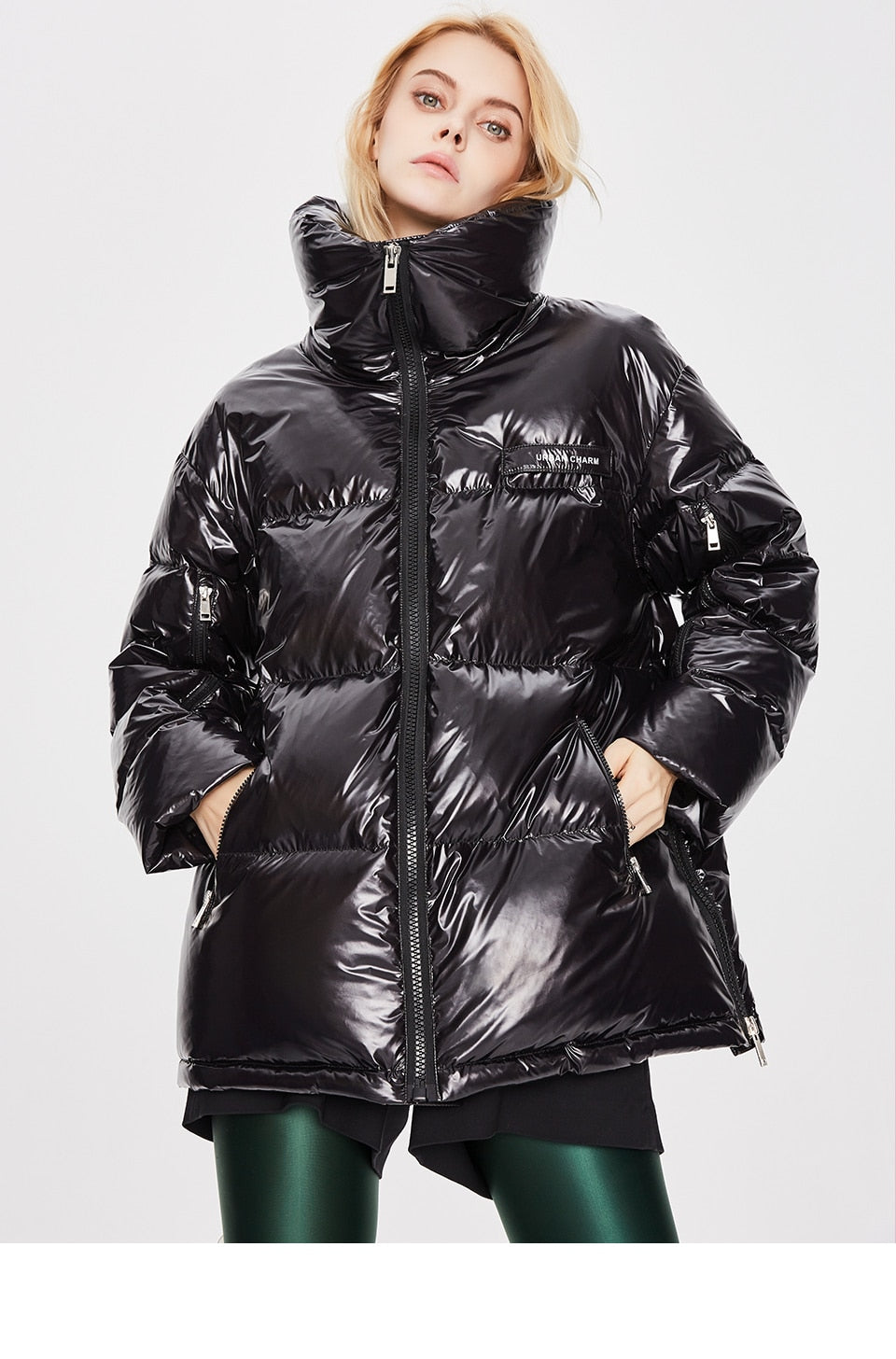 Women's white duck down jacket