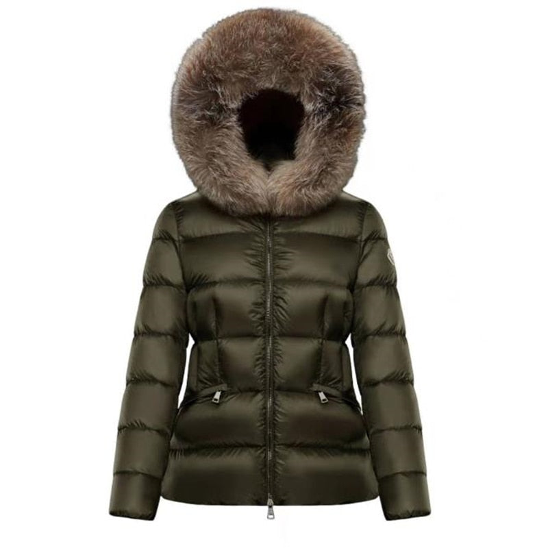 Women r Collar Designer Luxury  Down Jacket