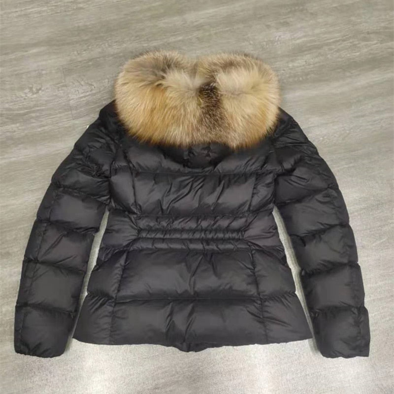 Women r Collar Designer Luxury  Down Jacket