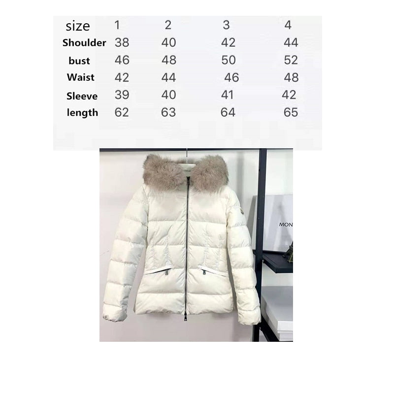 Women r Collar Designer Luxury  Down Jacket