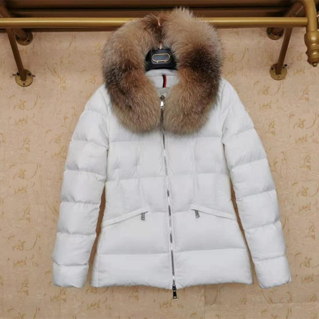 Women r Collar Designer Luxury  Down Jacket