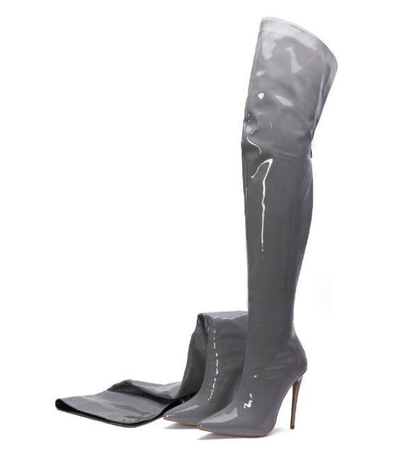 women's  sexy elegant zipper over the knee boots