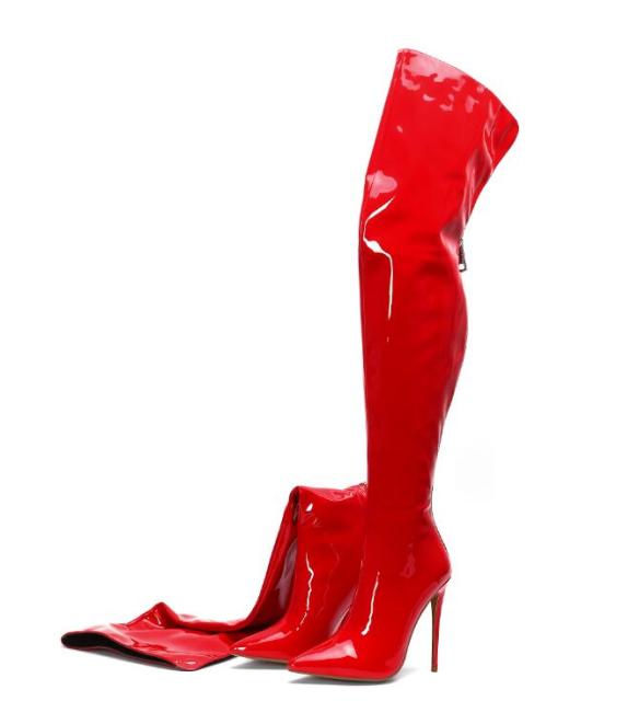 women's  sexy elegant zipper over the knee boots