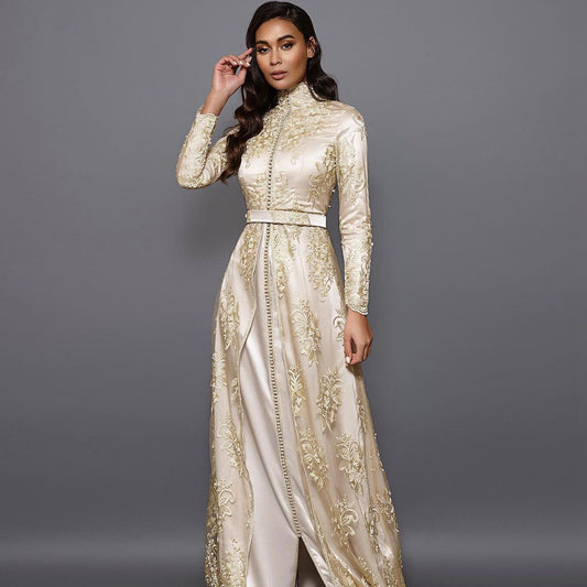 Full Sleeves Moroccan Caftan Evening Dress