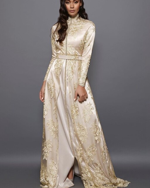 Full Sleeves Moroccan Caftan Evening Dress