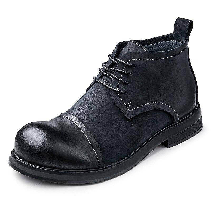 High End Men's Top Leather Simple Short Boots