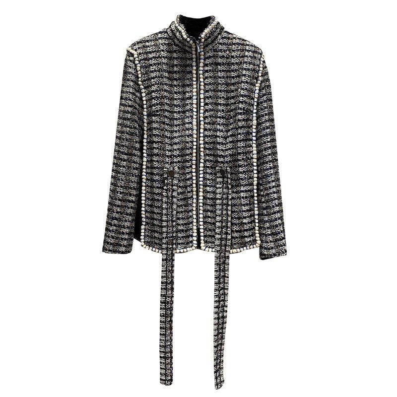 New Designer Women sequins Tweed coat