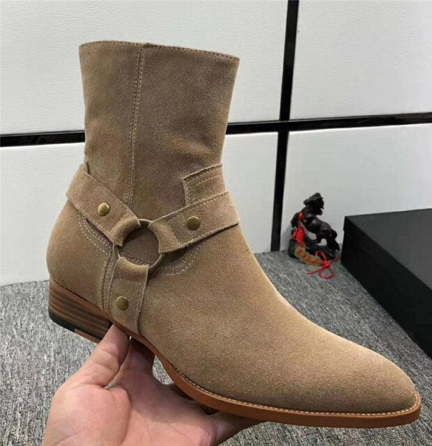 Men Harry Suede Tan Boots wedge handmade quality Boots