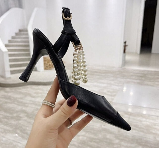 Women Pointed Toe Slingback High Heels Pumps