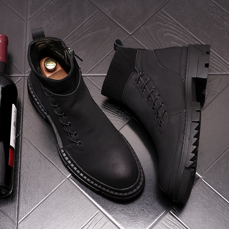Men vintage desert boots cow leather tooling shoes – LiveTrendsX