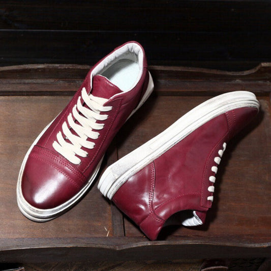 Mens High Top Sneakers Vintage Lace Up  Casual Shoes