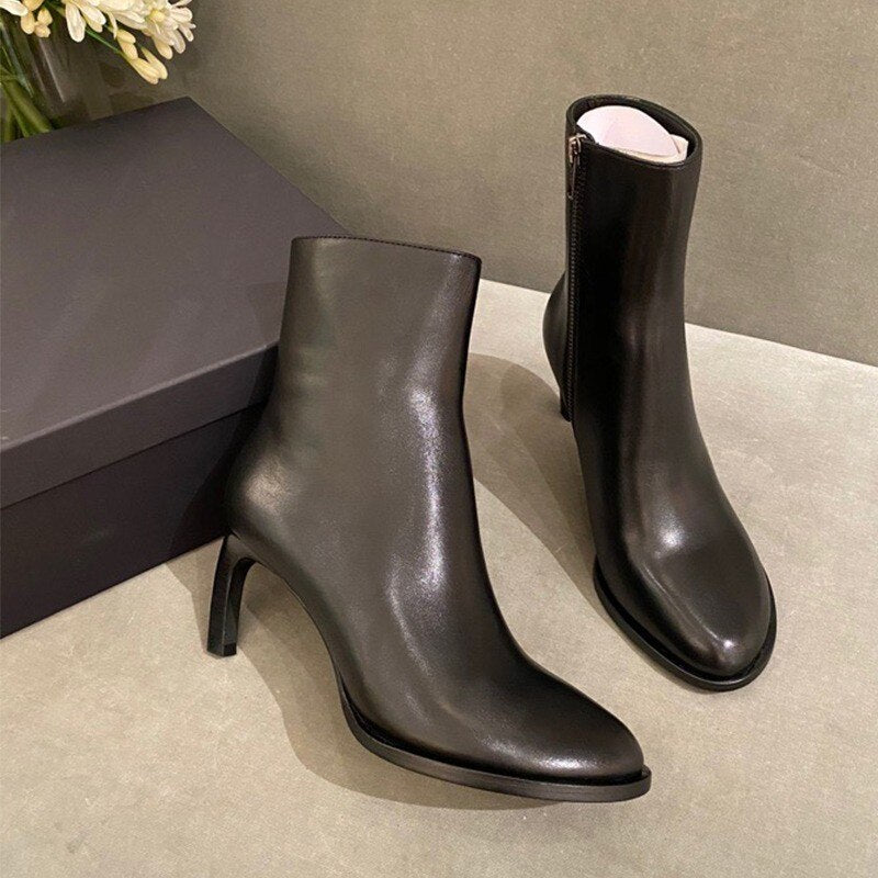 New Office Ladies Elegant Black Short Boots