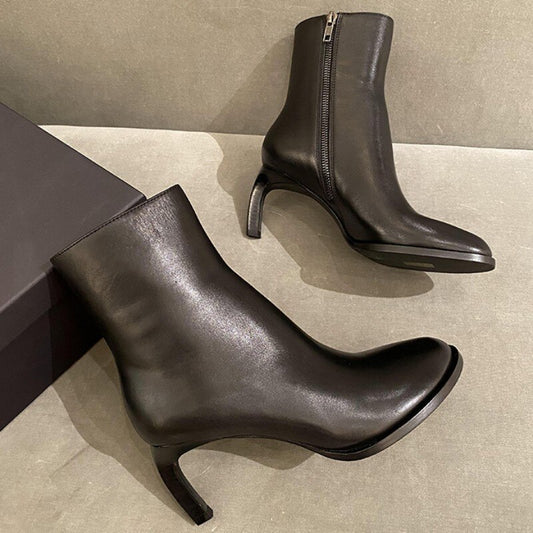 New Office Ladies Elegant Black Short Boots