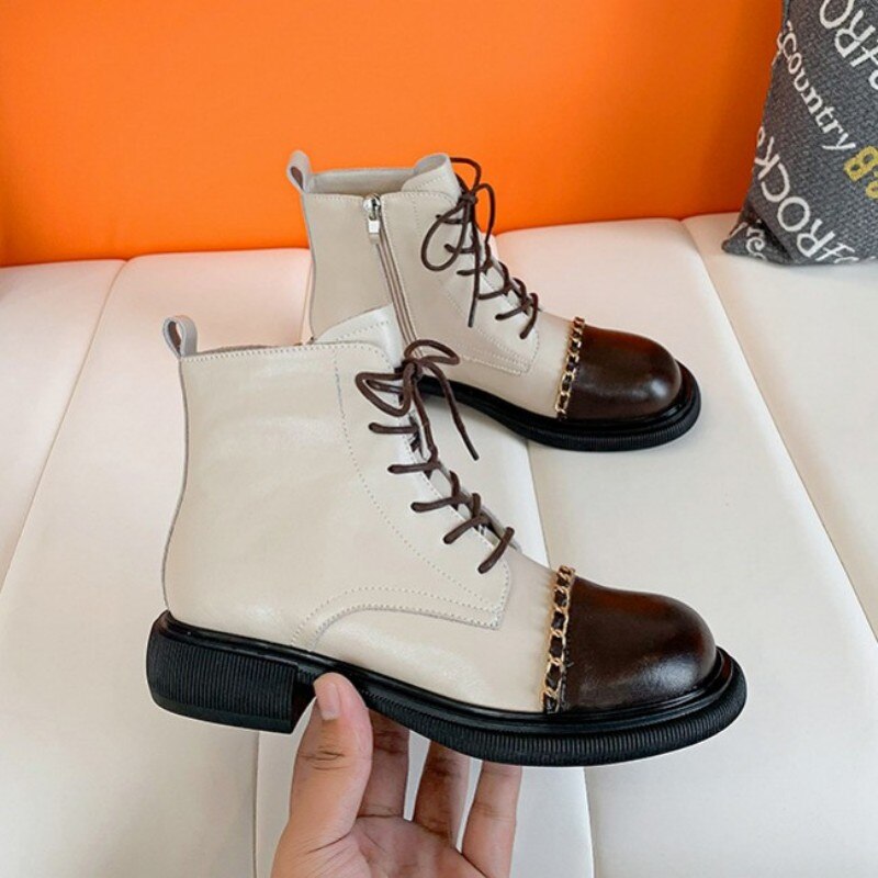 Female Street Mixed Colors Flat Knight Boots