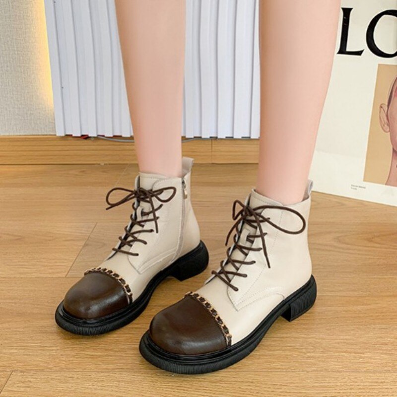 Female Street Mixed Colors Flat Knight Boots