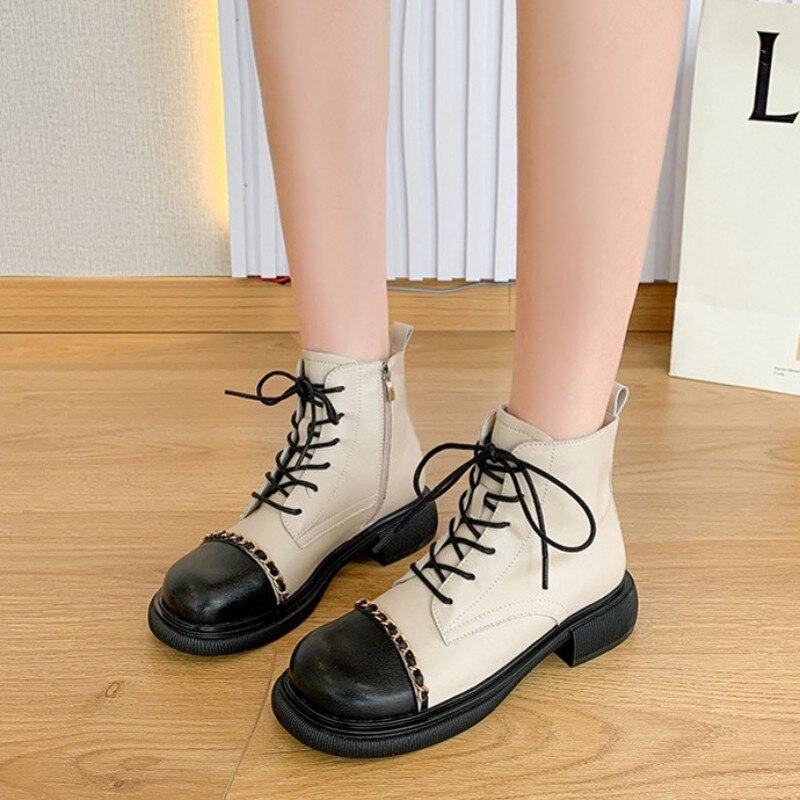 Female Street Mixed Colors Flat Knight Boots