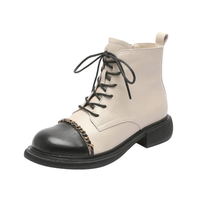 Female Street Mixed Colors Flat Knight Boots