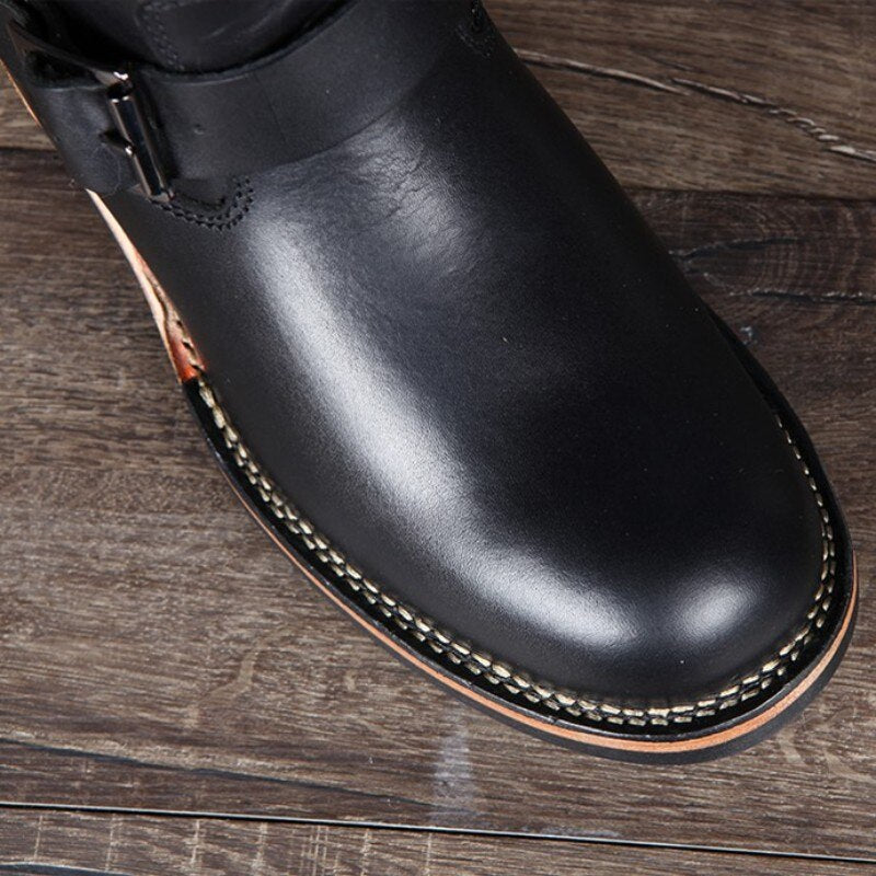 Men Work Genuine Leather High Top Boots