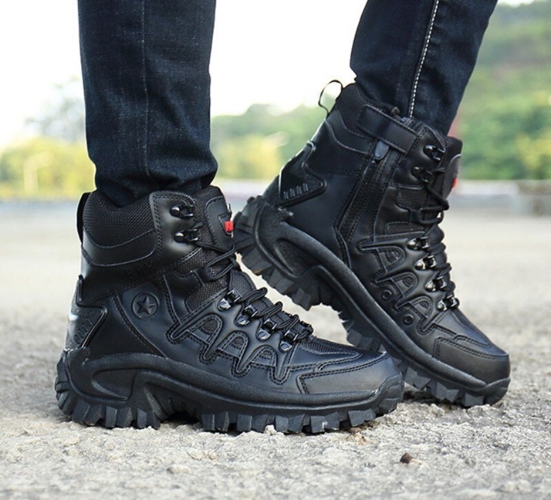 Hiking Sneakers Male Army Tactical Military Boots Plus Size