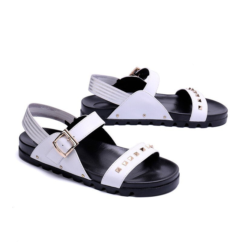 Mens Rivets Sandal Outdoor Casual Shoes Rubber Sole Designer