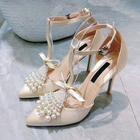 Woman String Bead Designer Pumps Butterfly-knot Sandal