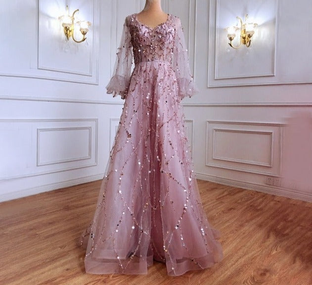 Evening Dresses Gowns A-Line Beading Sexy Formal Woman