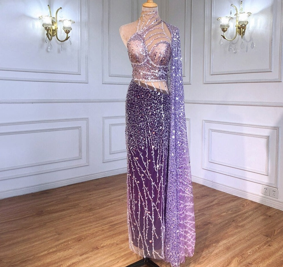 Purple Mermaid Elegant Evening Dresses Gowns For Women