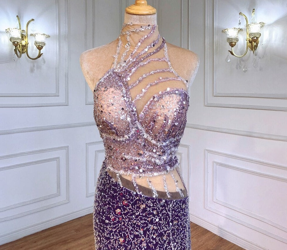 Purple Mermaid Elegant Evening Dresses Gowns For Women