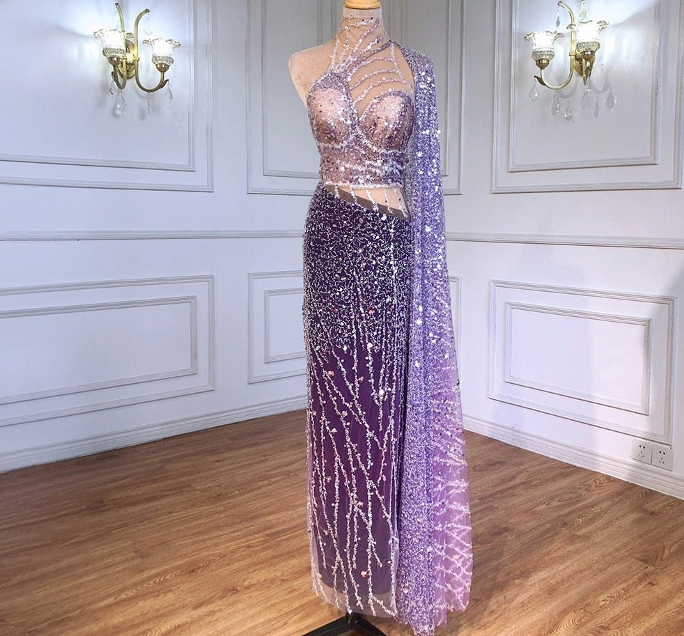 Purple Mermaid Elegant Evening Dresses Gowns For Women