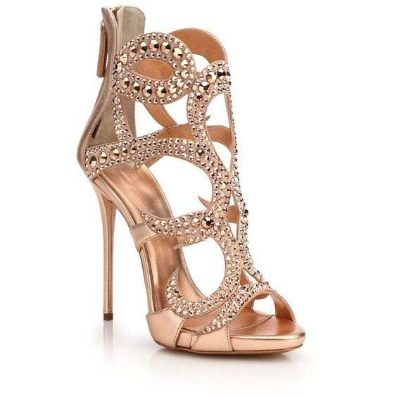 Gold Black Crystal Gladiator Sandals Women Thin Heels