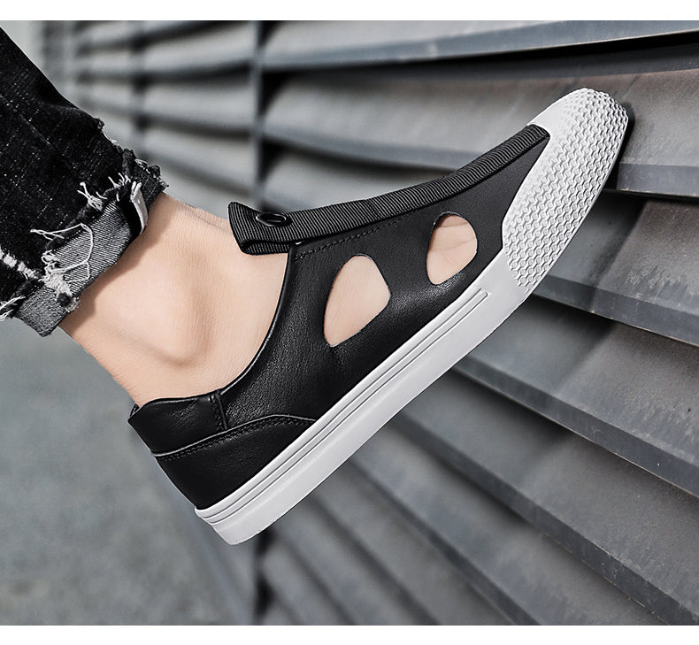Calfskin Luxury Designer Summer Men Sandals Genuine Leather