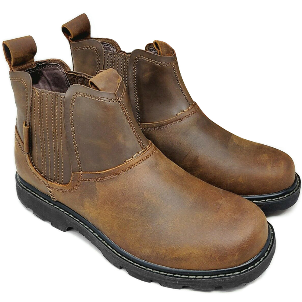 High Quality Men Chelsea Boots Handmade Shoes Vintage Leather