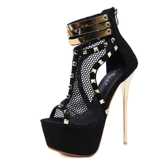 Woman Sandals Summer Fashion Rivet Super High Stiletto