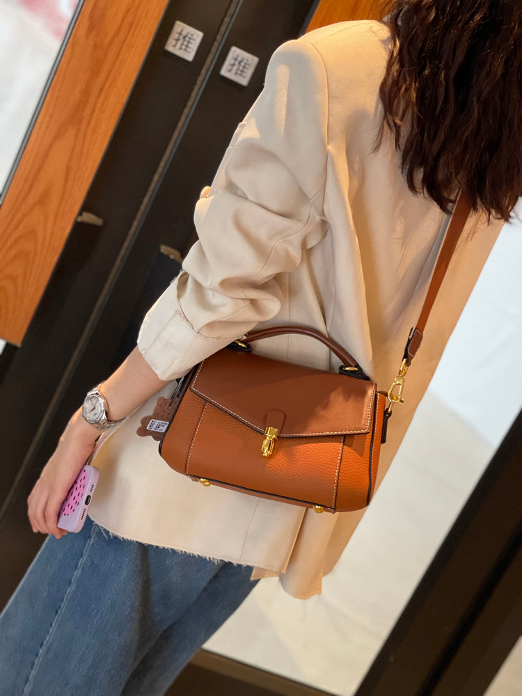 Retro Creamy-white Solid Color Women Shoulder Bag