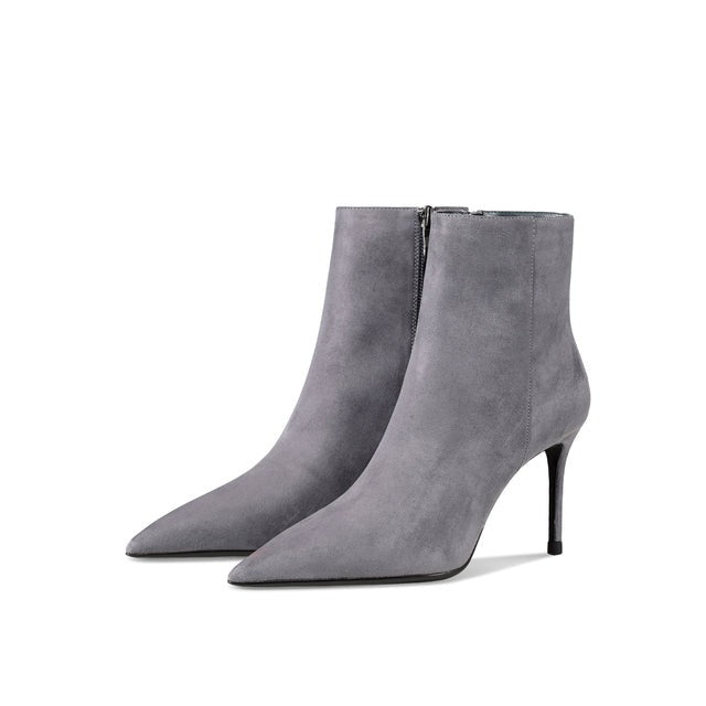 Women Ankle Short Boots Pointed Toe Thin Heels