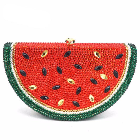 Luxury Crystal bag Watermelon Pattern Evening Bag Diamond Luxury Crystal Clutch Bag Lovely Fruit Ladies Party Purse Handbag 321 - LiveTrendsX