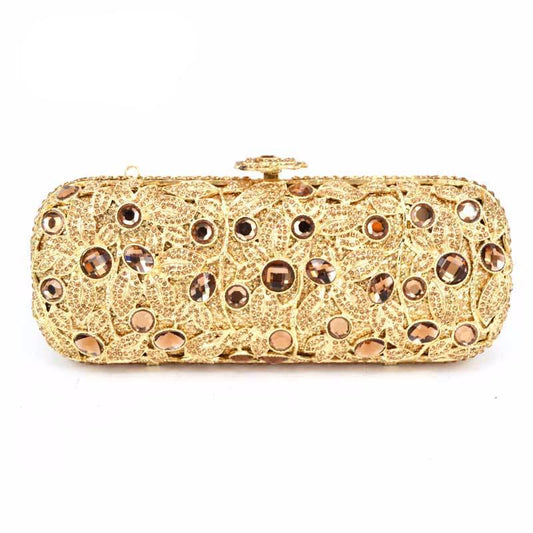 long plated Gift Box ladies evening bag Gold clutch purse party women pochette bag luxury Diamond crystal Clutch Bag - LiveTrendsX