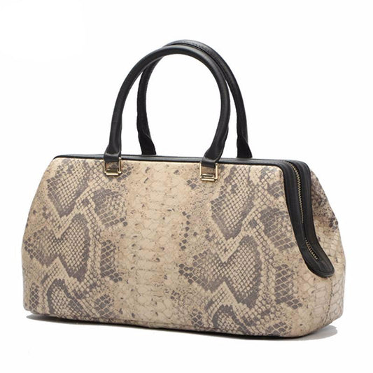 Python Pattern Luxury Doctor Women Handbags designer Genuine Cow Leather Bag Female Bolsa Feminina New Arrive - LiveTrendsX