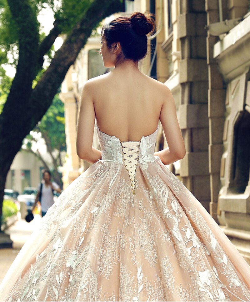 charming strapless evening dress with brush train backless for sexy girl high quality - LiveTrendsX