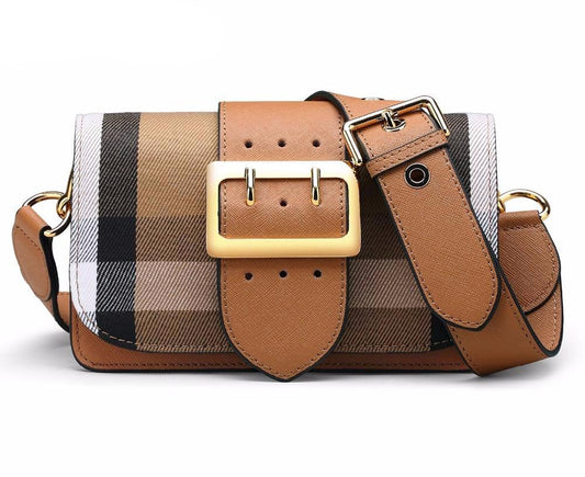 Fashion Genuine Leather Female Grid Shoulder Bag Newest Cow Leather Women Bag High Quality Crossbody Bag Ladies Bag - LiveTrendsX