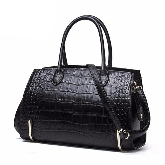 Fashion Women Bags Genuine Leather Handbags Alligator High Quality Zipper Design Black Red Lady Office Bags - LiveTrendsX