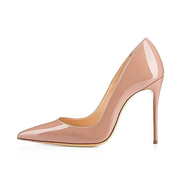 Women Pumps Heeled Shoes Nude Pointed Toe Sexy High Heel Shoes Stiletto High Heels Ladies 12 10 8 cm Big Size 42 - LiveTrendsX