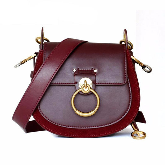 Luxury Women Bag For 2018 Designer Brand Saddle Bag Leather Ladies Crossbody Bag Fashion Ring Shoulder Bag Vintage Handbag - LiveTrendsX