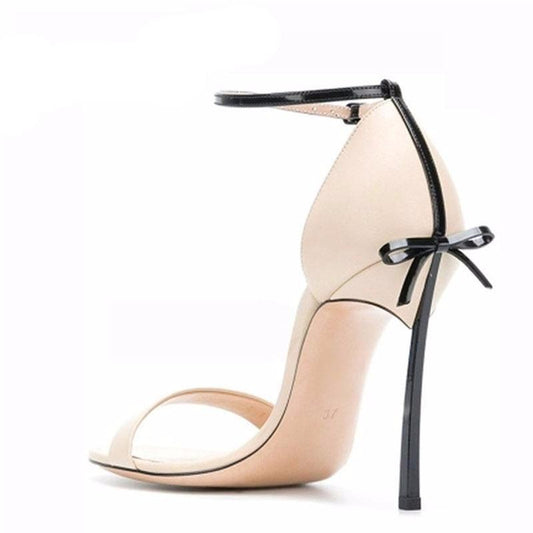 New Summer Carollabelly High Quality Sexy Women Sandals Pointed Toe Bowtie Thin High Heels Party Shoes Big Sizes 41 - LiveTrendsX