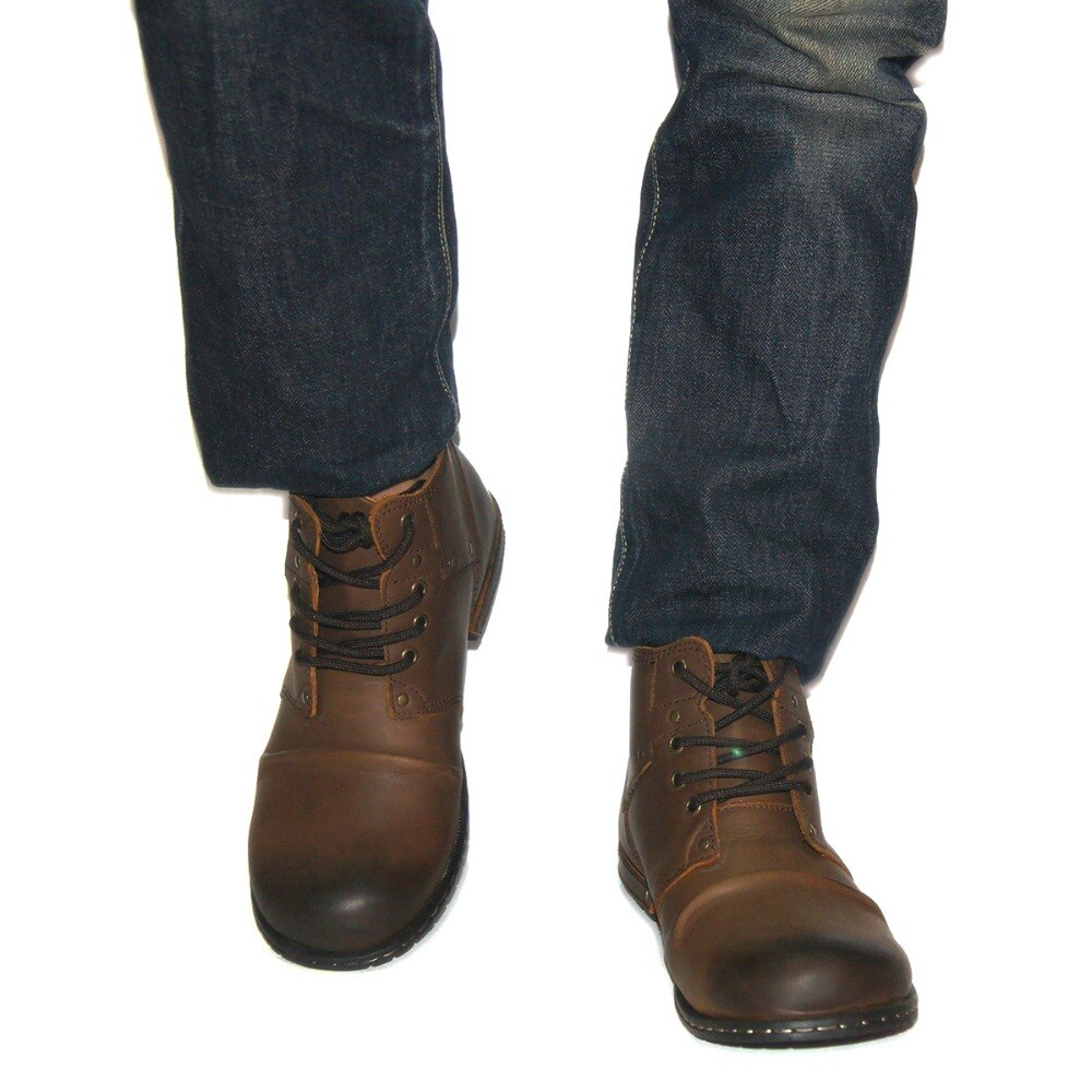 Handmade Genuine Cow Leather Men Martin Boots Plus Size